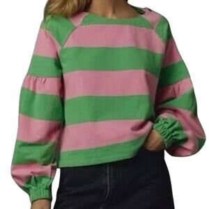 Maeve Anthropologie small french terry puff sleeve sweatshirt SP2 3206